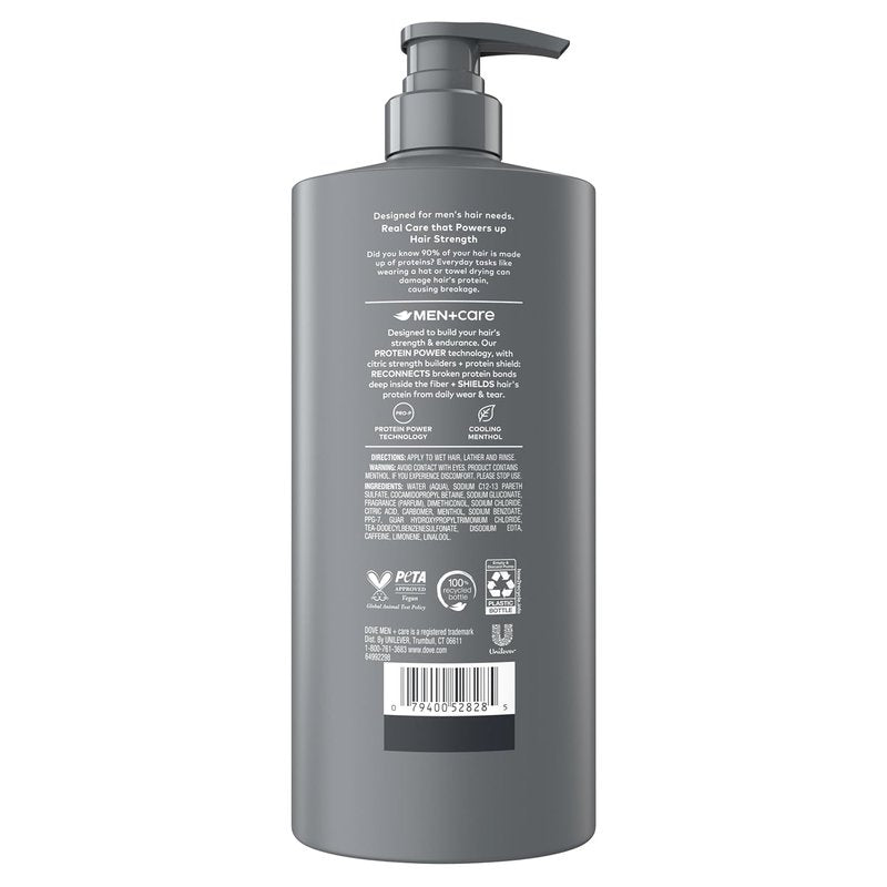 Dove Men + Care Shampoo - Fresh & Clean Hair Refreshing Formula with Menthol | 28 fl oz