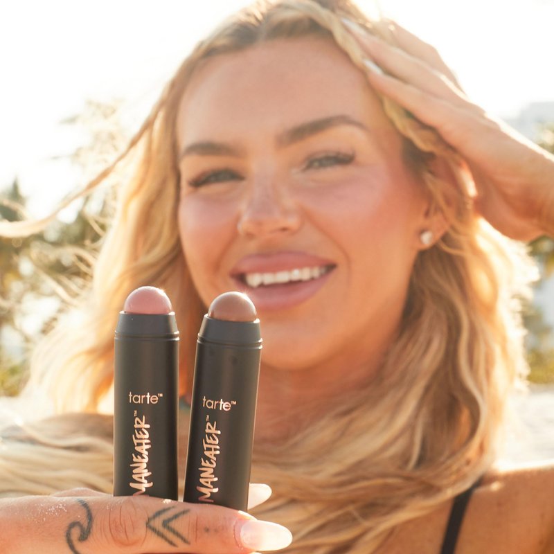 tarte maneater silk stick bronzer – Buildable Lightweight Cream Bronzer, Natural Matte Finish, Vegan & Cruelty-Free, full size, sundown