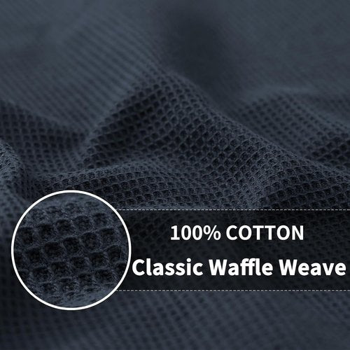 Homaxy 100% Cotton Waffle Weave Dish Cloths - Soft, Absorbent 6-Pack | Quick Dry Dark Grey 12 x 12 Inches