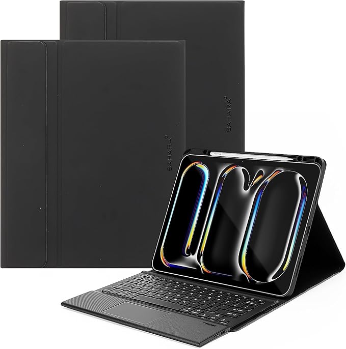 Sahara - Navigate Series Keyboard Case with Track Pad for iPad Pro 13" (M4 2024/M5 2025), Black, (TB00388)