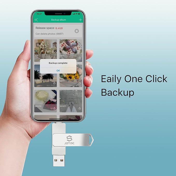 True Capacity 256GB MFi Certified iPhone Photo Stick, 3-in-1 Flash Drive