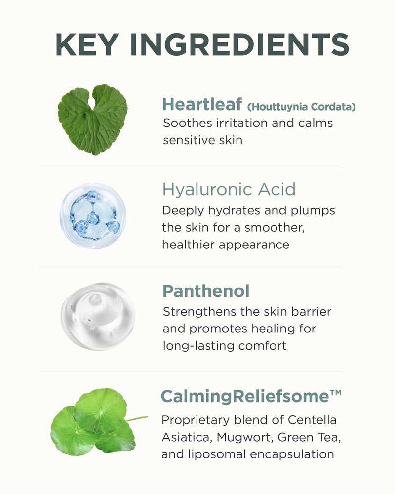 OURWHY Heartleaf Hydra Calming Serum (1.35fl oz) - Soothing & Hydrating Serum for Sensitive Skin. With Heartleaf Extract, Hyaluronic Acid & Panthenol