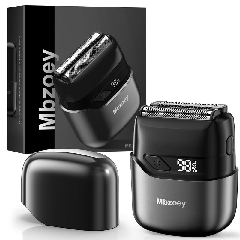 Mbzoey Electric Foil Shavers for Men: Mini Electric Razor for Face - IPX7 Waterproof Cordless Razor with LED Display & Fast Charge - Micro-Comb Technology & Precision Bladesï¼Father's Day Gifts