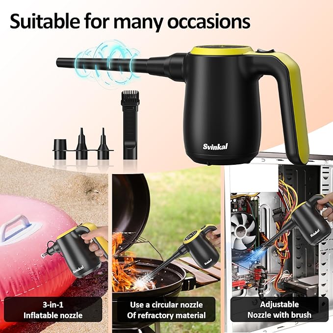 Sukadar Compressed Air Duster for Electronics, Canned Air Electric for PC, Laptop, Console, Electronics and Home Cleaning, Replaces Compressed Air Cans.