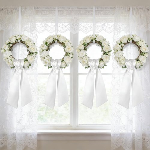 Dream Loom White Wreath - 8-Piece Sash Decoration Set for Easter, Weddings & Holiday Decor