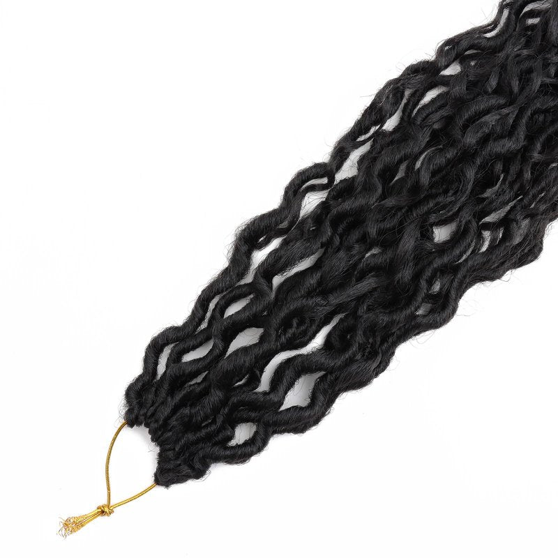 LMZIM 24 inch Goddess Locs Crochet Hair 8 Packs Faux Locs Crochet Hair for Black Women Pre Looped River Locs Crochet Hair with Curly Ends #2