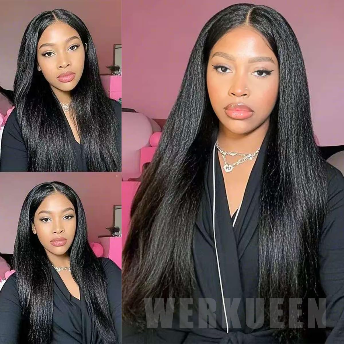 Yaki Straight Clip ins for Black Women Full Head unprocessed Brazilian Remy Human Hair Extensions 110g18 Inch Seamless Clip ins Human Hair with 20Clips Double Weft Natural Black