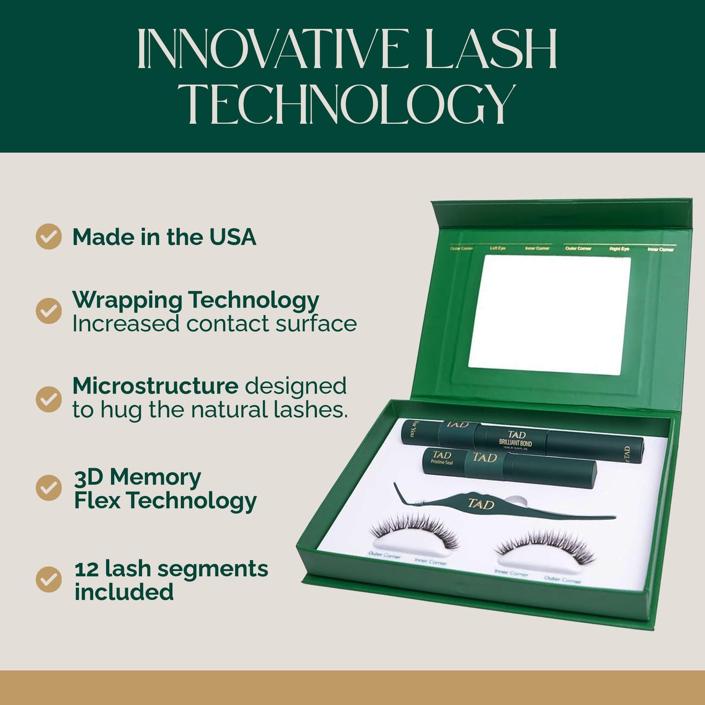 TAD Beauty Bliss Lash Clusters Kit - Wispy Lash Clusters Airy 8-14 mm C Curl DIY Lash Extension Kit Eyelash Clusters False Eyelashes Individual Lashes Natural Look Lash Kit- Bond, Seal, Tweezer (Mini)