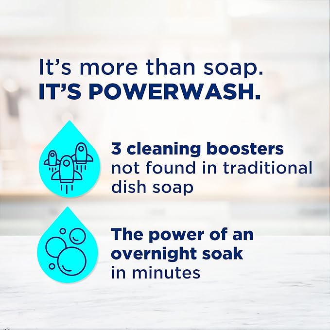 Dawn Powerwash Spray, Dish Soap, Dishwashing Liquid, Cleaning Supplies, Fresh, 1 Starter Kit + 1 Refill, 32 Fl Oz