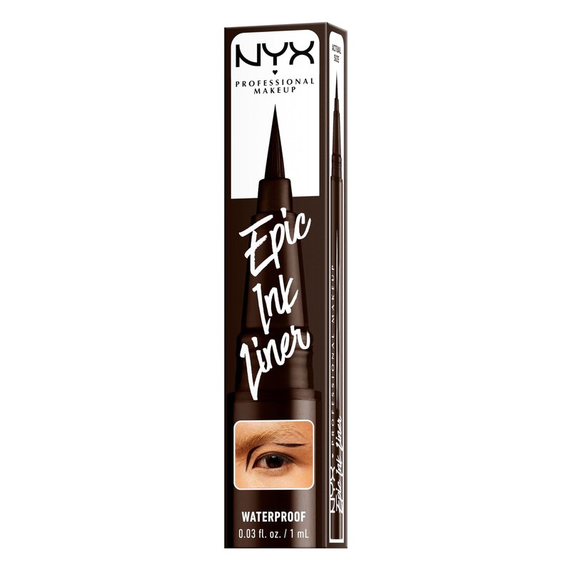 NYX PROFESSIONAL MAKEUP Epic Ink Liner, Waterproof Liquid Eyeliner with Vegan Formula - Dark Chocolate (Dark Brown Matte)