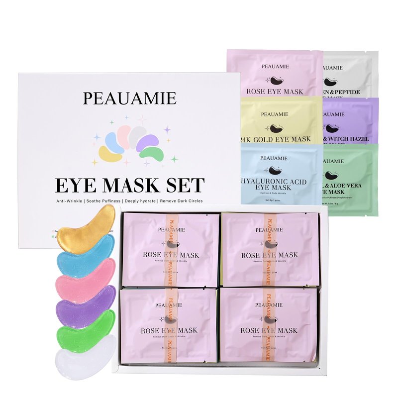PEAUAMIE Under Eye Patches with Collagen and Hyaluronic Acid Eye Mask for Wrinkle,Dark Circles,Face Mask Skin Care Products 24 Pairs