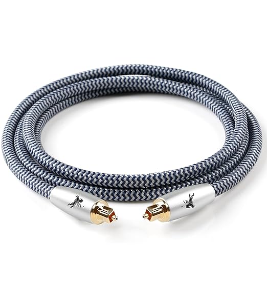 Impeto Premium Fiber Optic Audio Cable 6.5ft (2m) | Toslink S/PDIF | 24K Gold-Plated | Glass Core | for Soundbars, TVs, PS5, Xbox