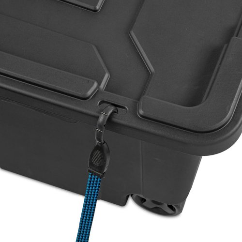 Heavy-Duty Industrial Storage Tote - 40 Gallon with Wheels, Locking Lid & Pull Handle | Dark Gray