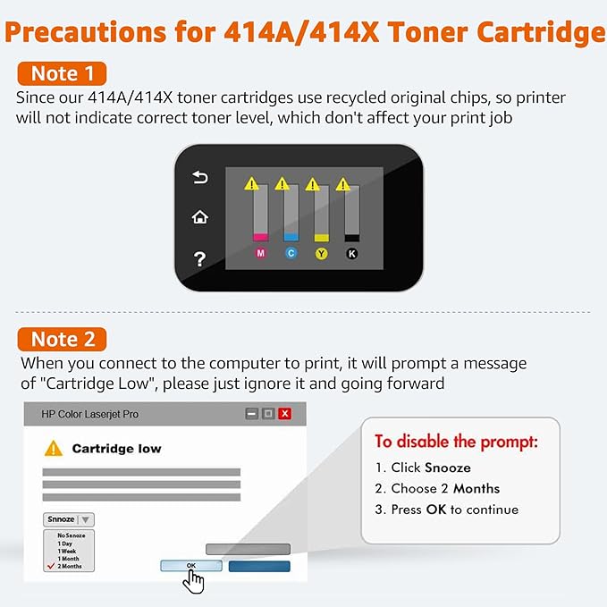 Jeostarky 414a Toner Cartridges 4 Pack Replacement for HP 414a Toner 414X W2020a Compatible with HP Color Laserjet Pro MFP M479fdw M479fdn M454dw M454dn M480f Printer
