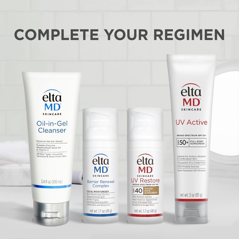 EltaMD UV Restore Tinted Sunscreen for Face SPF 40, Tinted Mineral Sunscreen for Sun Damaged Skin Repair Face, Anti Aging Zinc Oxide Moisturizer Formula, 1.7 oz