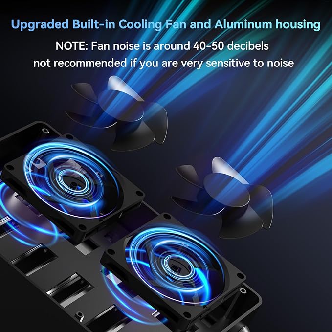 CENMATE Aluminum 6 Bay Hard Drive Enclosure with Cooling Fan for 2.5“/3.5" SATA HDD/SSD with USB A/C 3.0, Support Hot Swappable, Tool-Free HDD Enclosure, DAS(NO RAID/NAS)