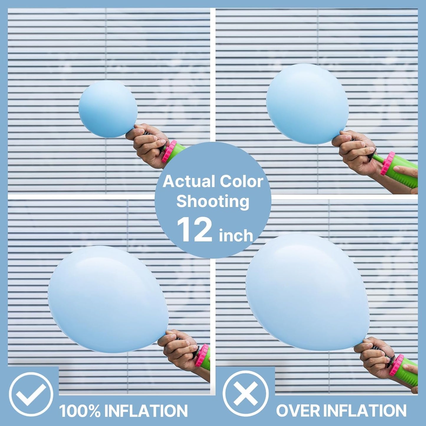 PartyWoo Baby Blue Balloons - 100pcs 12 Inch Light Pastel Aqua Blue for Celebrations & Events