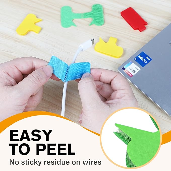 36-Pack Large Cable Labels with 40 Write-On Stickers, Reusable 8-Color Wire Tags for Electronics, Cord ID & Cable Management for Home Office, PC Network - Rectangle & Oval