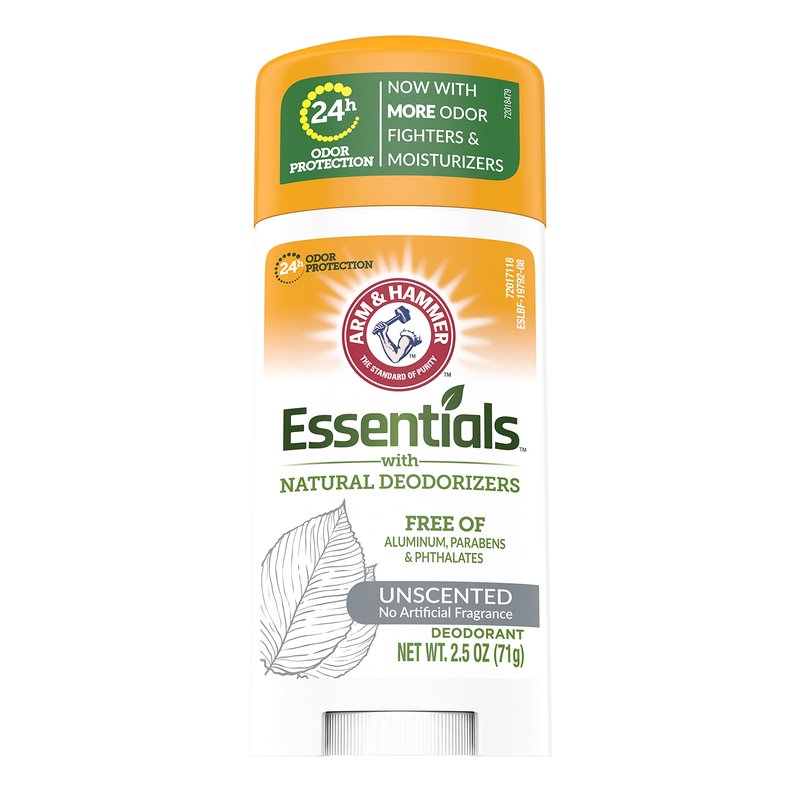 ARM & HAMMER Essentials Natural Deodorant Unscented 2.50 oz (Pack of 8)