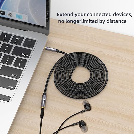 FONVOi 20FT 3.5mm Aux Jack Audio Extension Cable,Male to Female,TRS Headphone Extension Cable Compatible with Heaphone, MP3 Players iPhone iPad Tablets Media Player