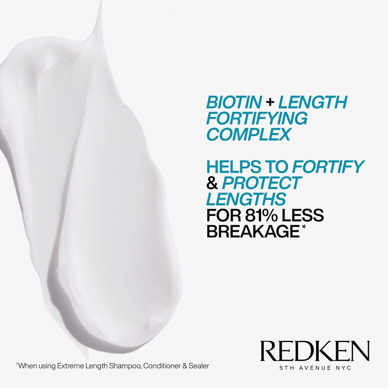 Redken Extreme Length Biotin Shampoo - Promotes Healthy Hair Growth & Strengthens Damaged Hair | 10.1 Fl Oz
