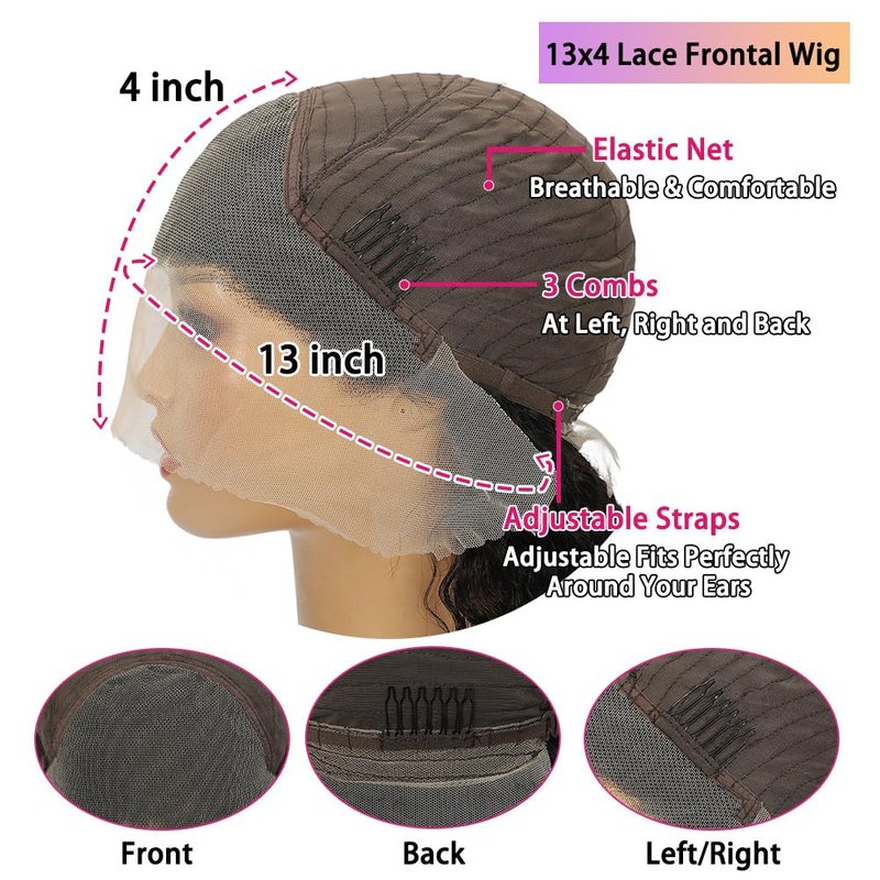 LAPIALA 10 Inch Short Bob Wig 13x4 Deep Wave Bob Wigs Human Hair 180% Density Deep Curly 100% Human Hair Wigs Pre Plucked Wet and Wavy Transparent Lace Frontal Wig for Women Natural Hairline