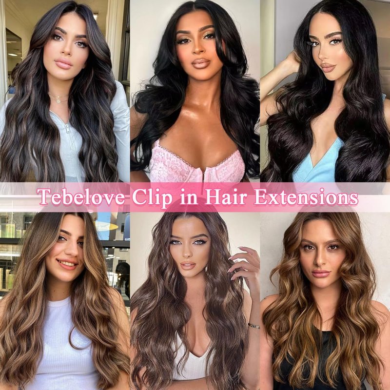 Clip in Hair Extensions Real Human Hair Clip ins 100% Human Hair Extension for Women Clip in Extensions 8pcs Per Set with 18 Clips Double Weft (18 Inch 80g #4 Chocolate Brown)