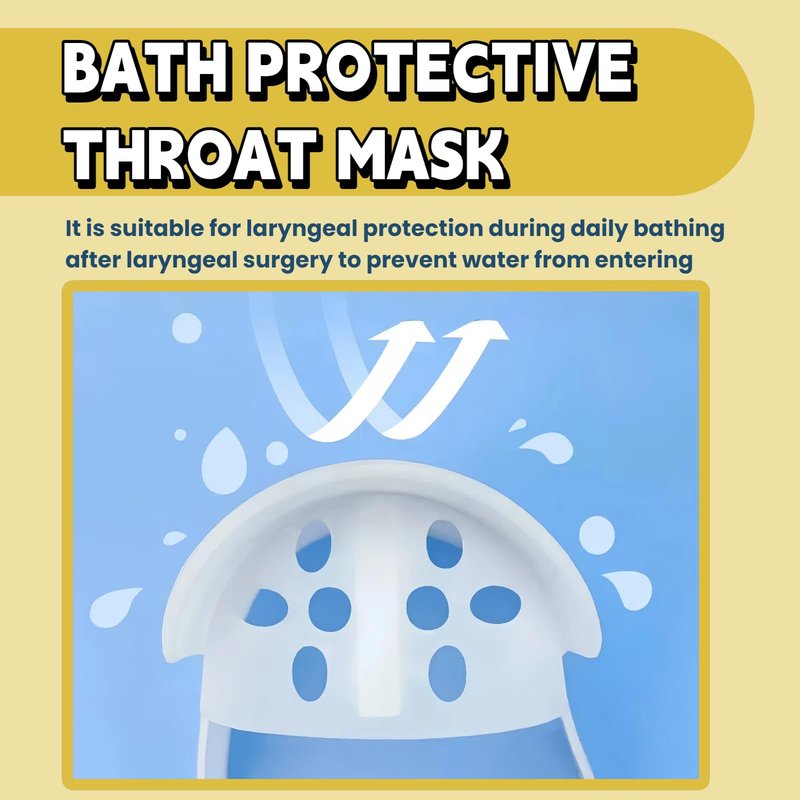 Sulieschen Stoma Guard Tracheostomy Shower Cover – Waterproof Silicone Neck Protection for Post-Tracheotomy Patients, Adjustable Fit, Breathable, Safe & Comfortable, Practical Gift for Recovery