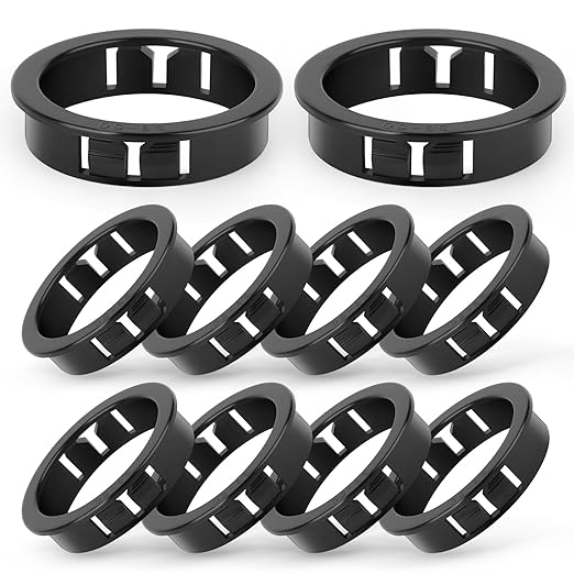 GAGIRA 10PCS 2" Black Cable Snap Bushing Grommet, Snap in Cord Bushing Protect Cables