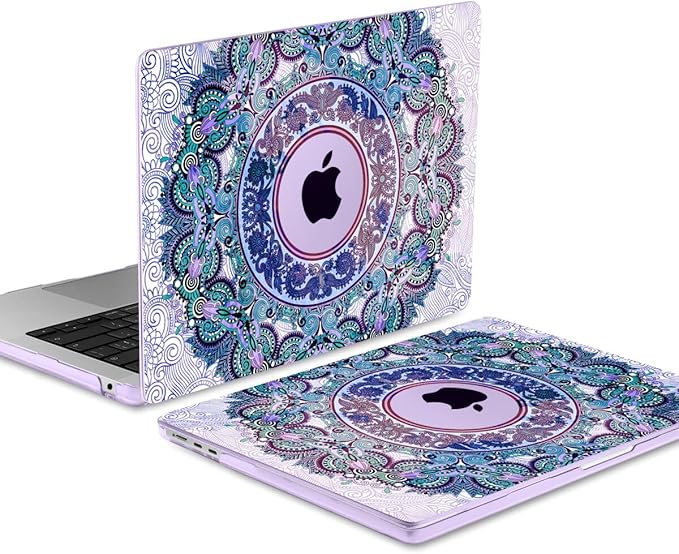 TWOLSKOO for MacBook Air 15 inch Case 2026 2025 2024 2023 Release M5 A3448 M4 A3241 M3 A3114 M2 A2941, Plastic Hard Shell & Screen Protector & Keyboard Cover & Trackpad Film, Purple Mandala
