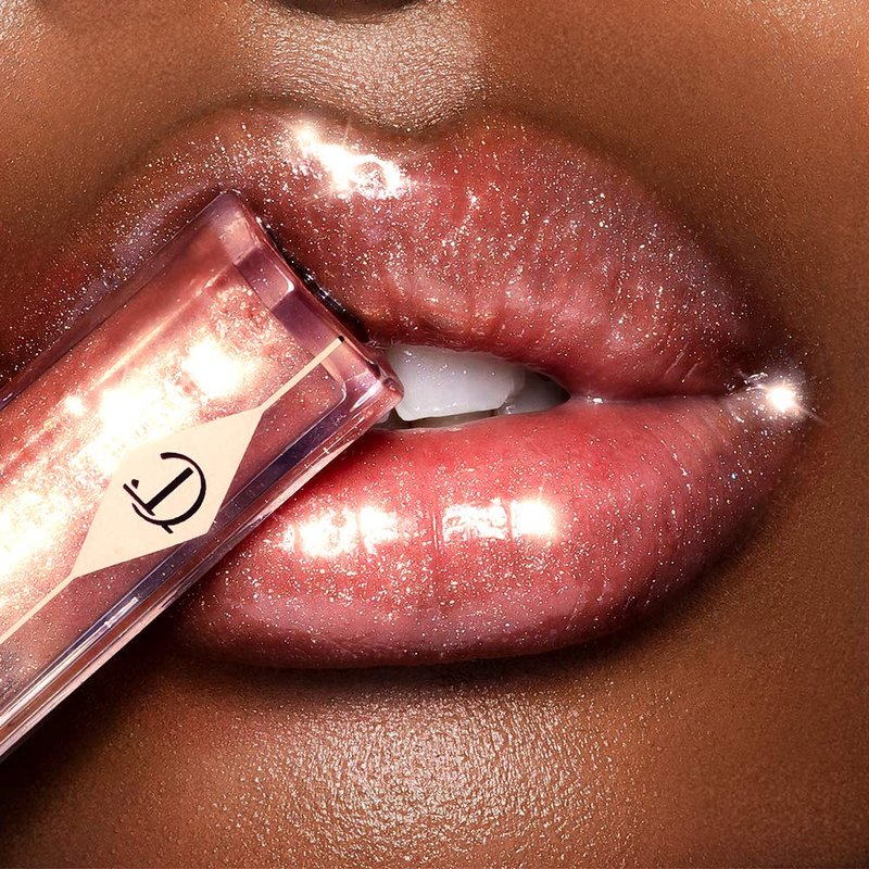 Charlotte Tilbury Lip Lustre Hydrating Lip Gloss - High Shine Non-Sticky Formula with Lotus Extract - Long Lasting Moisturizing Makeup, Velvet Soft Finish - Ibiza Nights, Rose Gold
