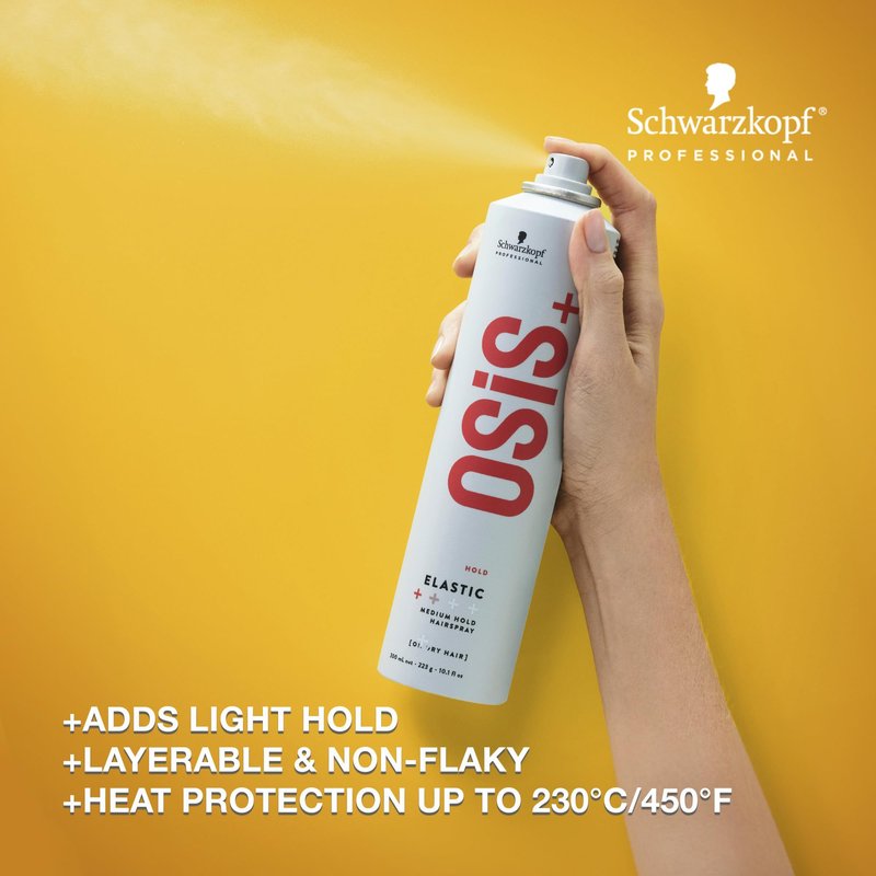 OSiS+ Elastic Light Hold Hairspray, 9 oz (2 Pack) | Heat Protection and Shine | All Hair Types
