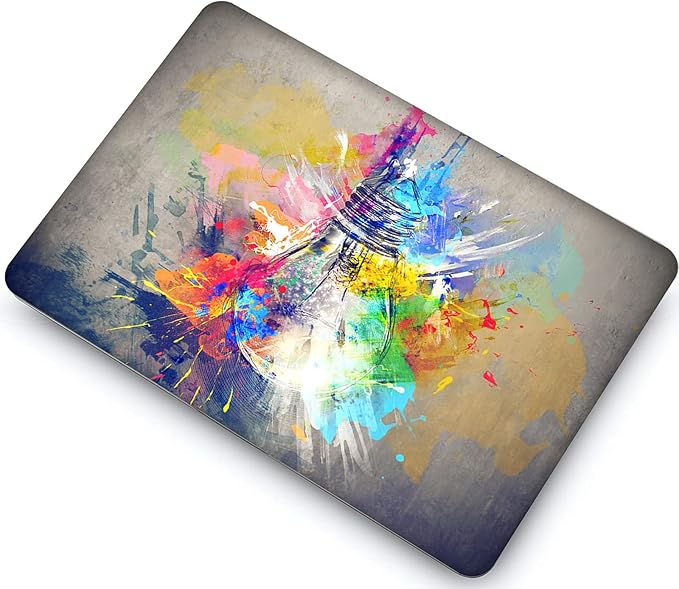 AMCJJ Compatible with MacBook Air 13 Inch Case 2017 2016 2015 2014 2013 2012 2011 2010 Release A1466/A1369, Plastic Hard Shell Case & Keyboard Cover & Screen Protector - Colorful Bulb