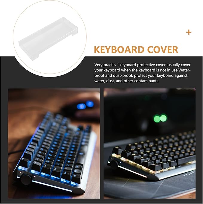 Cabilock Transparent Keyboard Dust Cover 14.76X6.22 Inch Waterproof Protective Case Removable Washable Keyboard Protector for 87 & 104 Key Electronic Keyboards Home Studio Use
