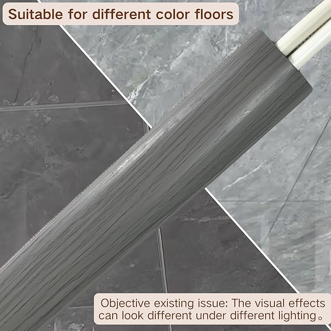 BEIEBIJOB Self Adhesive Floor Cord Cover, Cord Hider Floor, 10ft, GrayWood
