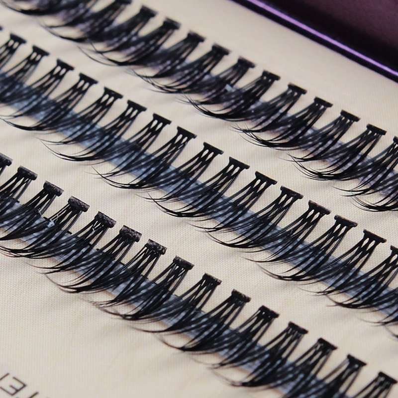 Bodermincer 120pcs 8mm/10mm/12mm/14mm/16mm to Choose Fish Tail Design 0.1 C Curl 3D Individual Mink False Eyelashes Extension Soft Black Fake False Eye Lashes （12mm）