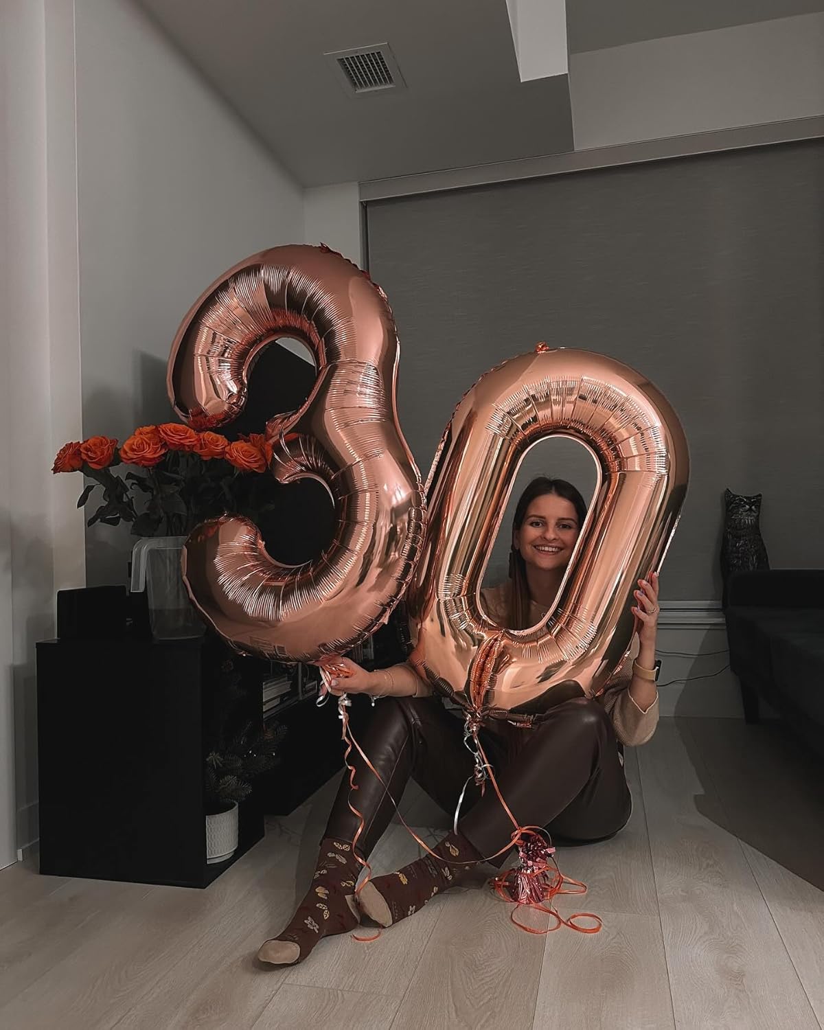 Regine Switzerland Rose Gold Number Balloon - 40 Inch 0 Balloon for Birthday Decorations | Party Supplies