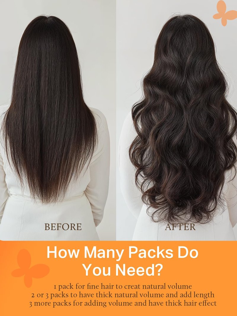 DOORES Genius Sew in Weft Hair Extensions Hand Tied Extensions, 14 Inch Light Dark Brown 40g, Sew in Human Hair Extensions Short