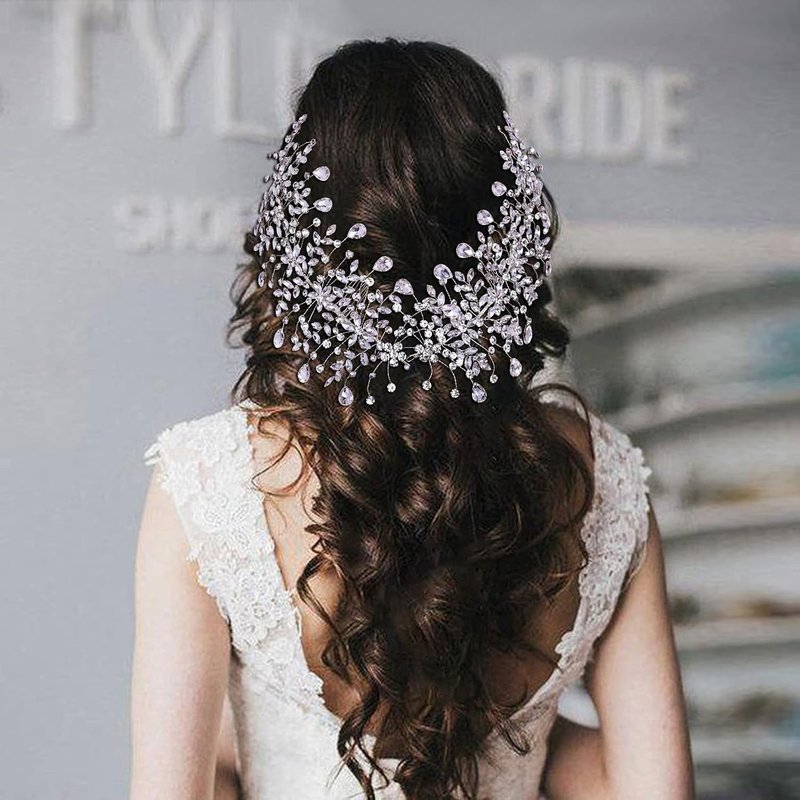 Bridal Tiara - Silver Rhinestone Hair Accessory for Weddings | Elegant Hair Comb for Bridesmaids