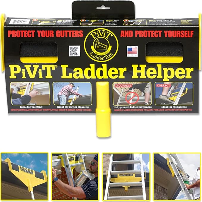 PiViT® Ladder Helper, Ideal for Painting and Gutter Cleaning. Safeguard Your Gutters from Scratches and Dents. ProVisionTools, Inc®