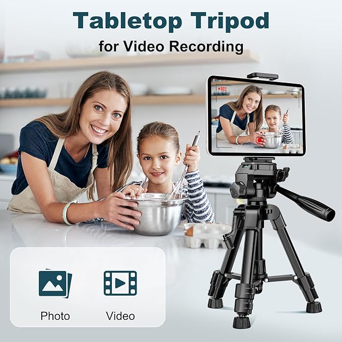 JOILCAN Mini Tripod for Camera, 25" Tabletop Camera Tripod, Portable Travel Tripod with Phone/Tablet Holder, Lightweight Aluminum Tripods for DSLR Phone Spotting Scope