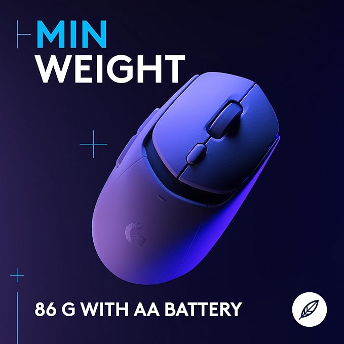 Logitech G309 Lightspeed Wireless Gaming Mouse, Lightweight, LIGHTFORCE Hybrid Switches, Hero 25K Sensor, 300+ Hour Battery Life with AA Battery, 6 Programmable Buttons, PC & Mac - White