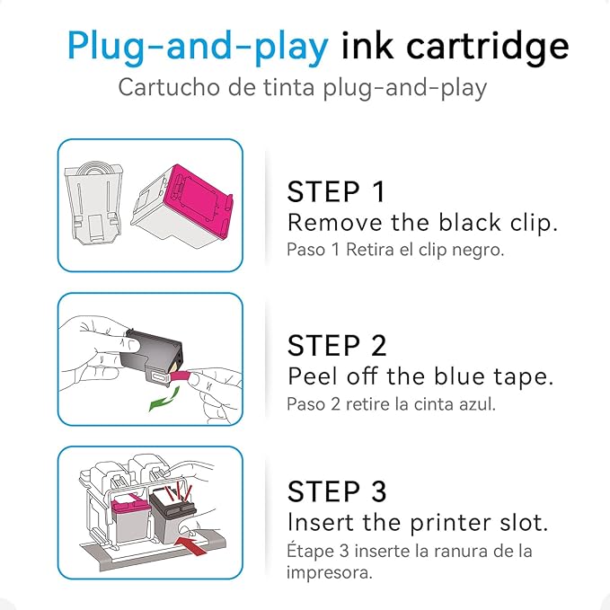 Pitooler 62XL Ink Cartridge Combo Pack Compatible for HP Ink 62 Black Color Compatible for Envy 7640 7645 5660 5665 5642 5540 OfficeJet 8045 8040 5746 5745 250 200 Printer