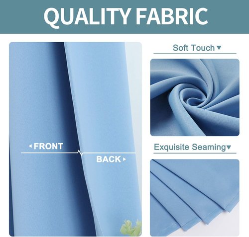 ChrisDowa Blackout Curtains - Room Darkening Grommet Panels, Thermal Insulated, Sky Blue | 80 Inches Long, 2 Panels Set
