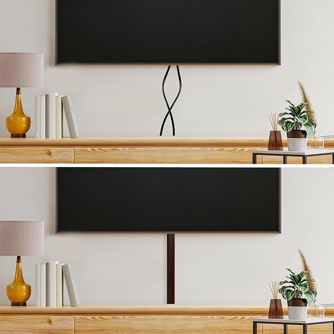 TV Cord Hider – Flexible Wall Cord Cover Slim Design Silicone Cable Raceway - Self Adhesive, Cut to Size Design for Hiding Wires on Wall - Clean Home Setup Cable Concealment (Dark Brown, 10 Feet)