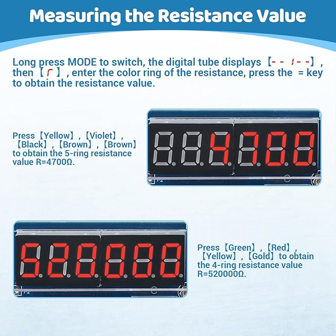 MIOYOOW Soldering Practice Kit, 6-Digit LED Display DIY Calculator & Resistor Decoder STEM Electronics Solder Project for Students Learning