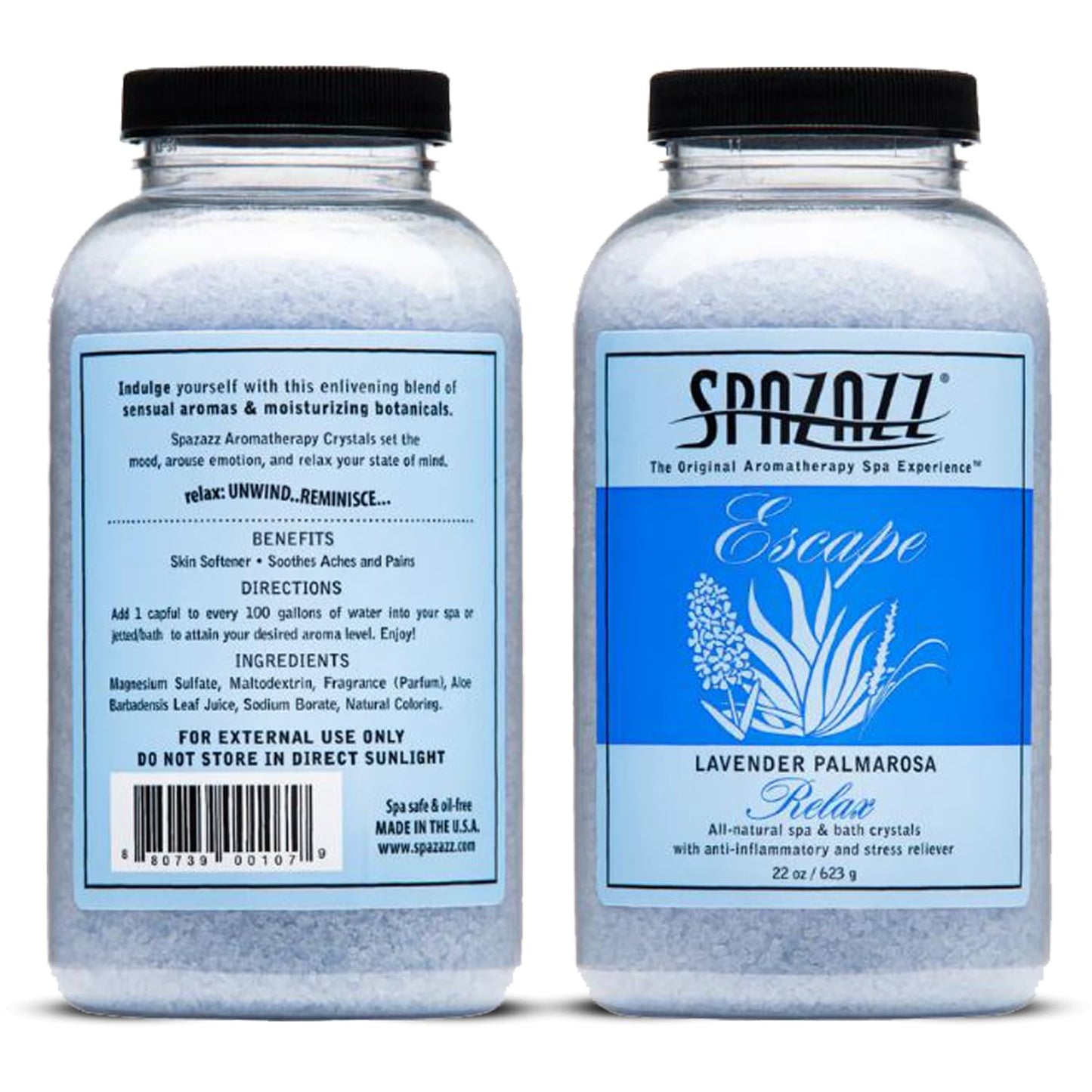 Spazazz Aromatherapy Hot Tub Crystals – Palmarosa Lavender Bath Salt for Bathtub & Hot Tub Spa – Relaxing Bath Salts – Aromatherapy Bath Salt – Lavender Bath Soak & Spa Essentials