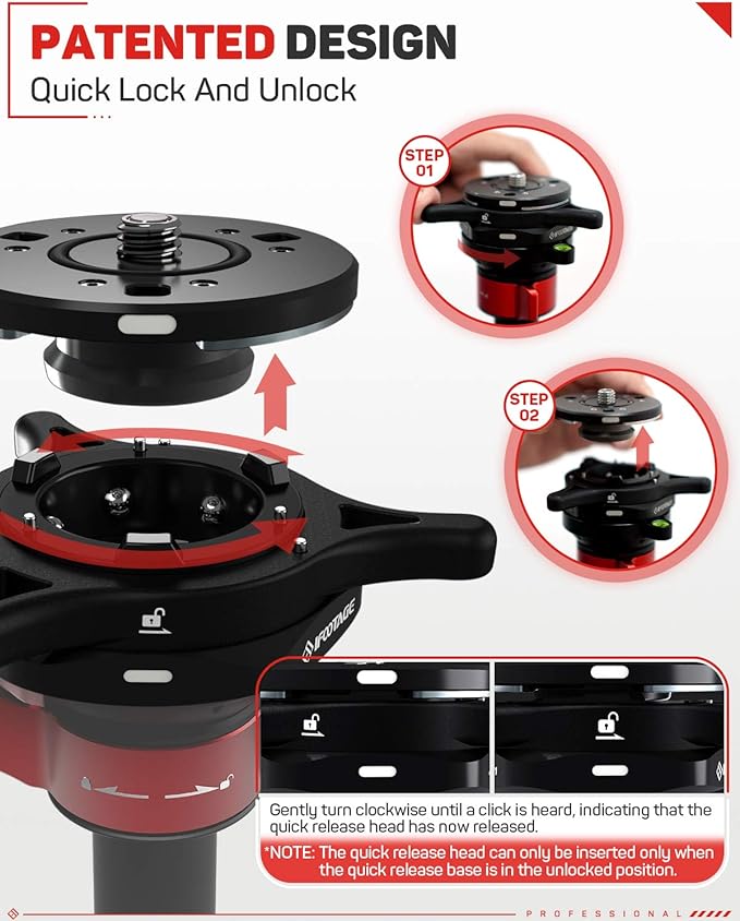 IFOOTAGE Quick Release Plate Seastar Q1S, Upgrade Camera Quick Connect Tripod Mount Compatible with Canon, Nikon, Sony DSLR Camcorder Video Photography, Ball Head,Tripod, Monopod, Slider etc