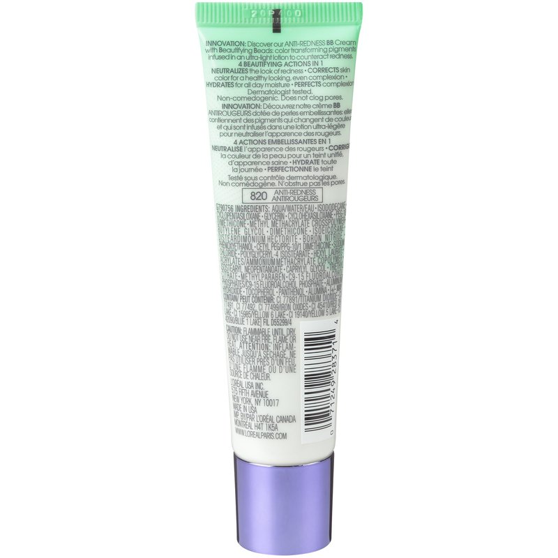 L'Oréal Paris Makeup Magic Skin Beautifier BB Cream Tinted Moisturizer, Anti-Redness, 1 fl oz, 2 Count