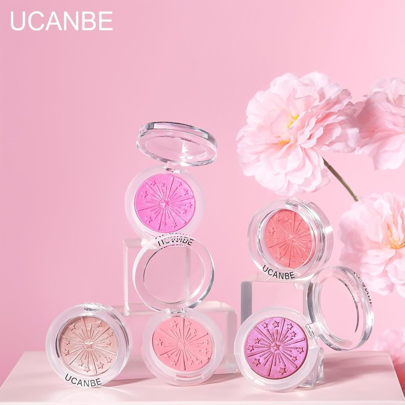 UCANBE Baked Blush Palette - Silky Blendable Powder for Natural Glow | 03 Peony